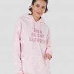 Hoodie oversize rosado térmico mujer