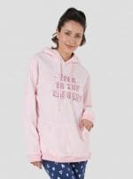 Hoodie oversize rosado térmico mujer