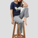 Pijama de pantalón azul mujer