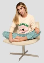 Pijama térmica mujer beige - Imagen 2