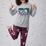 Pijama snoopy gris mujer