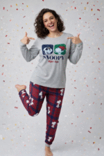 Pijama snoopy gris mujer