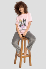 Pijama villanas térmica manga corta rosa mujer