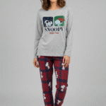 Pijama snoopy gris mujer
