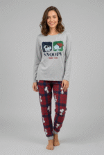 Pijama snoopy gris mujer