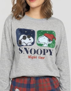 Pijama snoopy gris mujer - Imagen 2