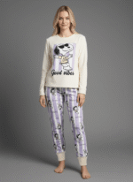 Pijama térmica snoopy lila mujer