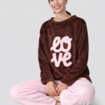 Pijama térmica café mujer