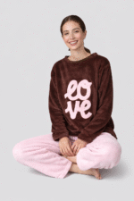 Pijama térmica café mujer
