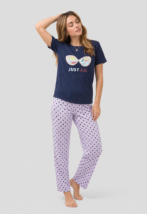 Pijama de pantalón azul mujer - Imagen 2