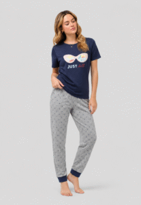 Pijama de pantalón azul mujer - Imagen 4
