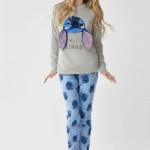 Pijama térmica stitch gris mujer