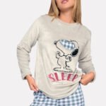 Pijama térmica snoopy gris mujer