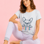 Pijama frenchie gris mujer