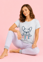 Pijama frenchie gris mujer