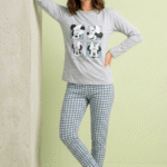 Pijama minnie gris mujer