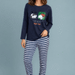 Pijama snoopy azul mujer