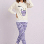 Pijama snoopy beige mujer