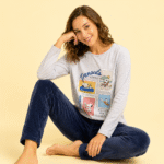 Pijama snoopy térmica gris mujer