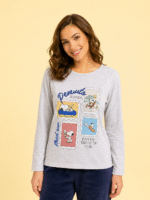 Pijama snoopy térmica gris mujer - Imagen 2