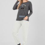 Pijama french gris mujer