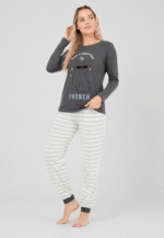 Pijama french gris mujer