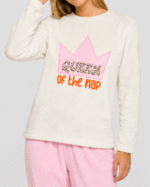 Pijama térmica beige y rosa mujer - Imagen 2