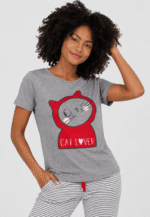 Pijama de Mujer Cat Lover Gris - Imagen 2