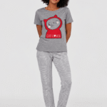 Pijama de Mujer Cat Lover Gris