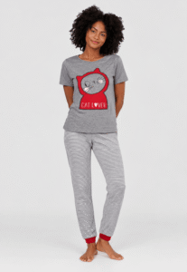 Pijama de Mujer Cat Lover Gris