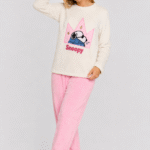 Pijama Térmica Beige Snoopy para Mujer