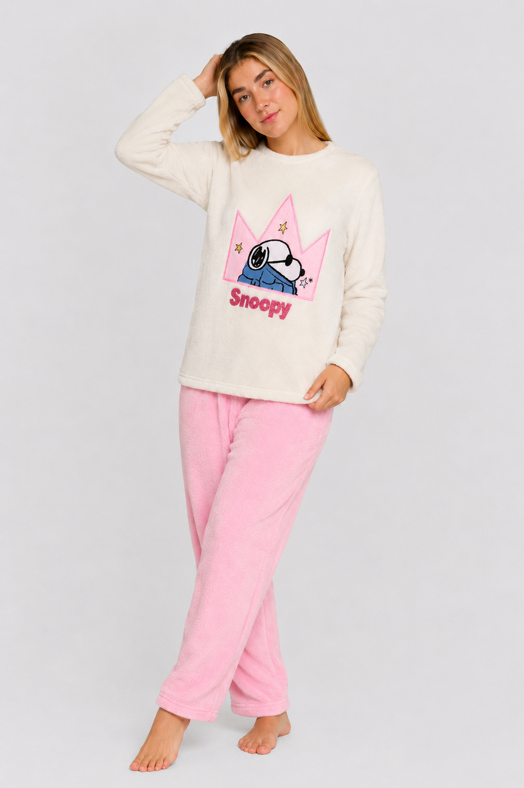 Snoopy-queen Pijama Térmica Beige Snoopy para Mujer - Imagen 1